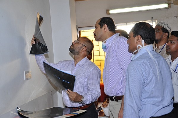 BGMEA Leaders visiting injured workers admitted to Enam Medical College Hospital Savar on 28 April 2013. 